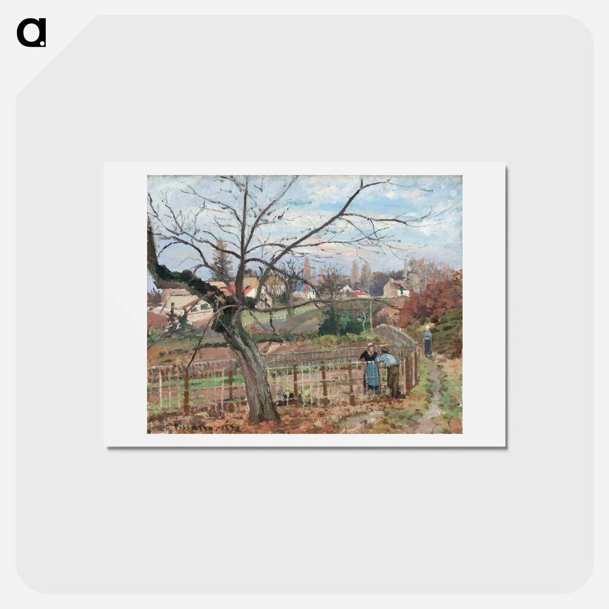 アートポストカード-The Fence - カミーユ ピサロ Postcard.