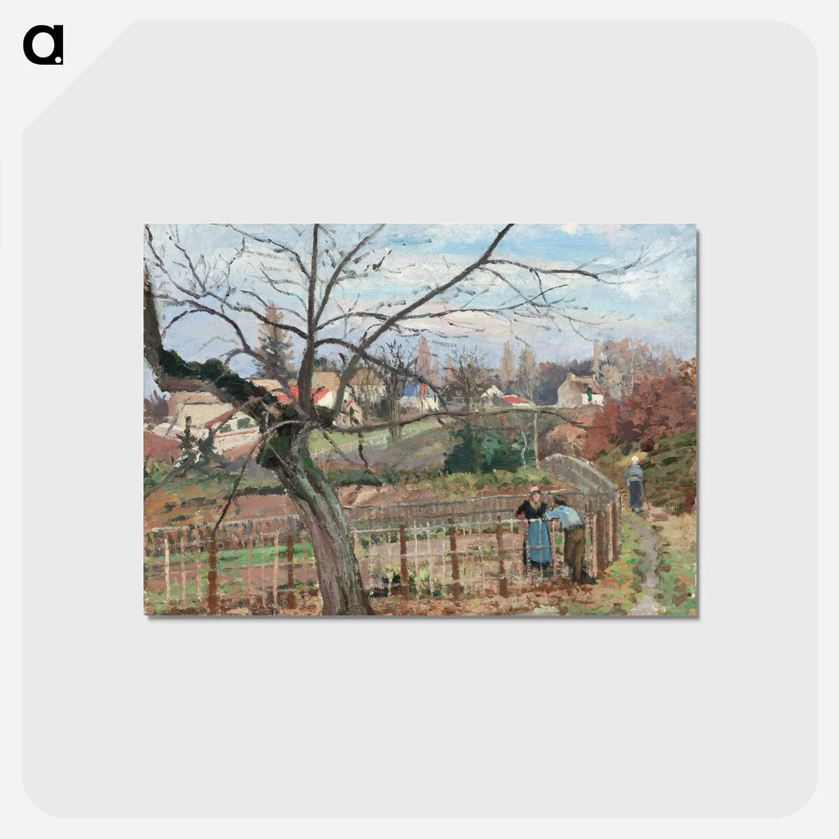 アートポストカード-The Fence - カミーユ ピサロ Postcard.