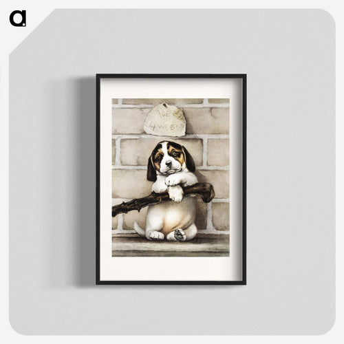 子犬の肖像 - クリスマス Poster.
