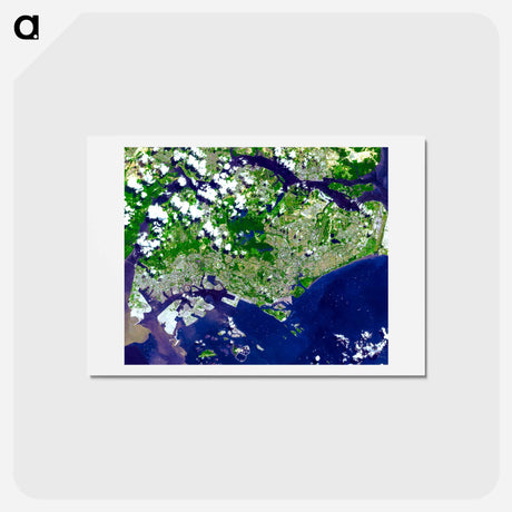 アートポストカード-Singapore from Space
 - 上空からの地球 Postcard.