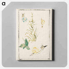 アートパネル-Sketches of Snails, Flowering Plant - エドゥアール マネ Canvas.