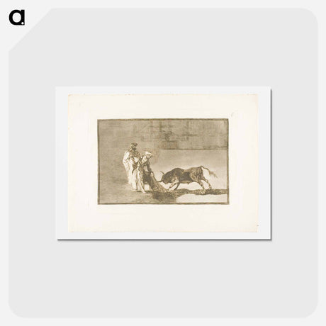 アートポストカード-The Moors make a different play in the ring calling the bull with their burnous - フランシスコ デ ゴヤ Postcard.