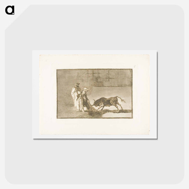アートポストカード-The Moors make a different play in the ring calling the bull with their burnous - フランシスコ デ ゴヤ Postcard.