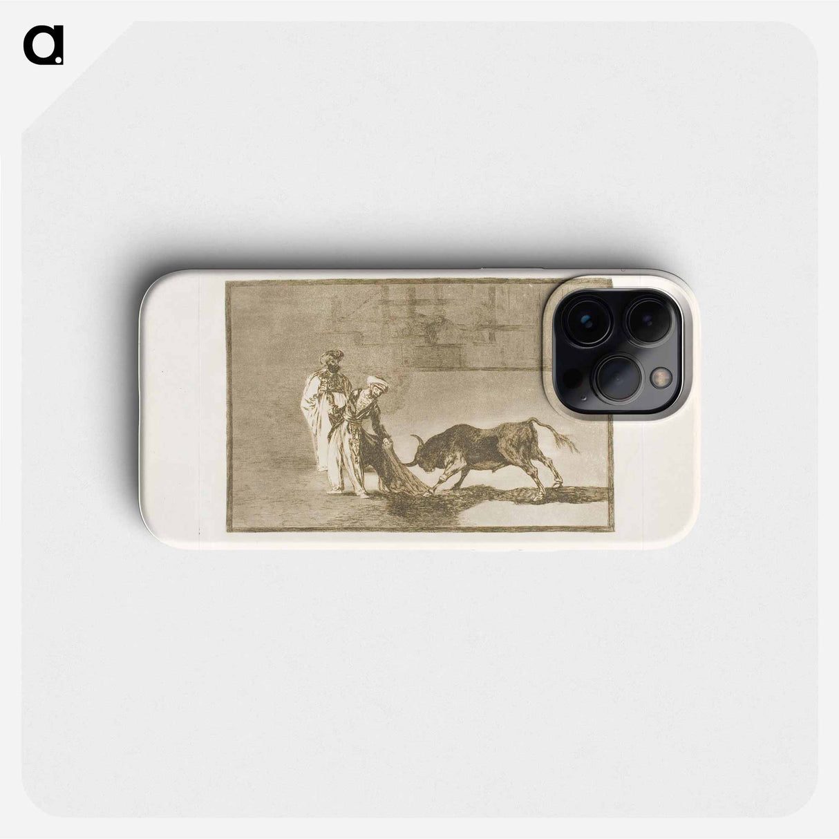 The Moors make a different play in the ring calling the bull with their burnous - Francisco de Goya Phone Case.