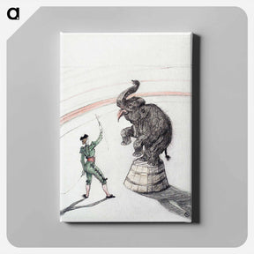 アートパネル-Elephant en liberte - アンリ ド トゥールーズ ロートレック Canvas.