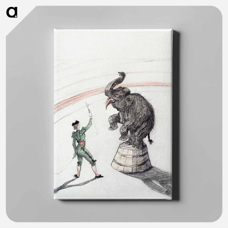 アートパネル-Elephant en liberte - アンリ ド トゥールーズ ロートレック Canvas.