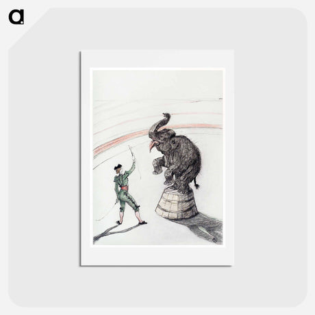 アートポストカード-Elephant en liberte - アンリ ド トゥールーズ ロートレック Postcard.