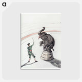 アートポストカード-Elephant en liberte - アンリ ド トゥールーズ ロートレック Postcard.