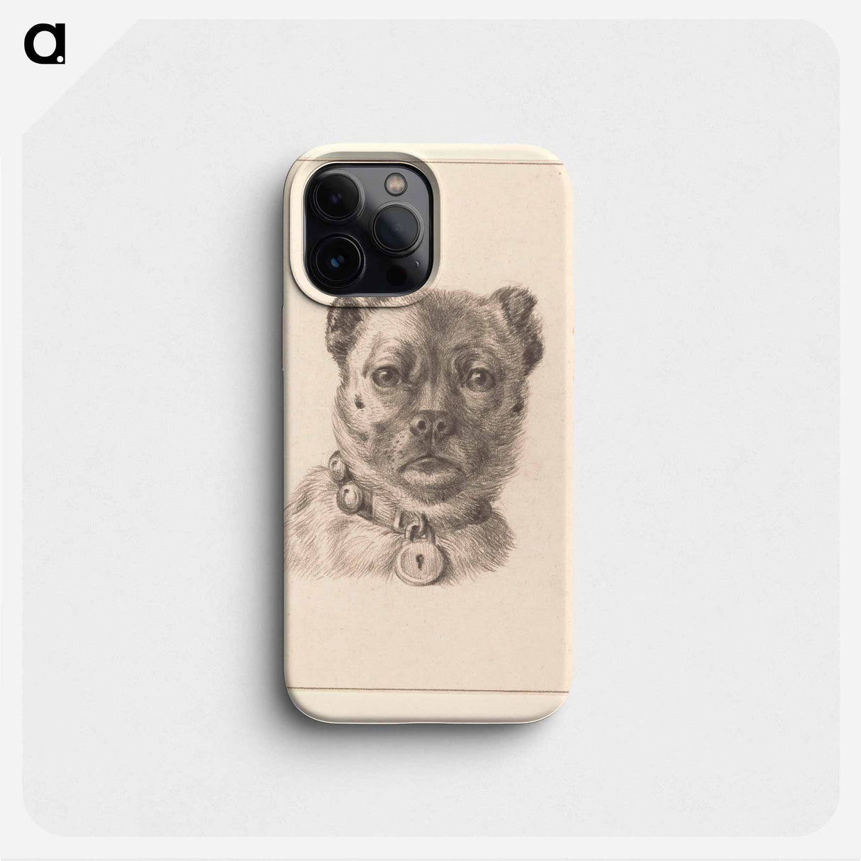 Hondenkop met een halsband met een slot, van voren - Jean Bernard Phone Case.