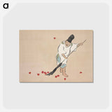 アートポストカード-Raking from Momoyogusa–Flowers of a Hundred Generations - 神坂 雪佳 Postcard.