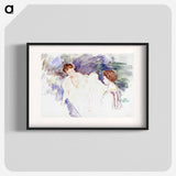 Etude pour "Le Bain" : Deux femmes et un enfant dans une barque - Mary Cassatt Poster.