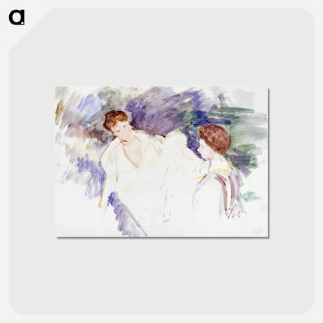 アートポストカード-Etude pour "Le Bain" : Deux femmes et un enfant dans une barque - メアリー カサット Postcard.