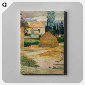 アートパネル-Landscape near Arles - ポール ゴーギャン Canvas.