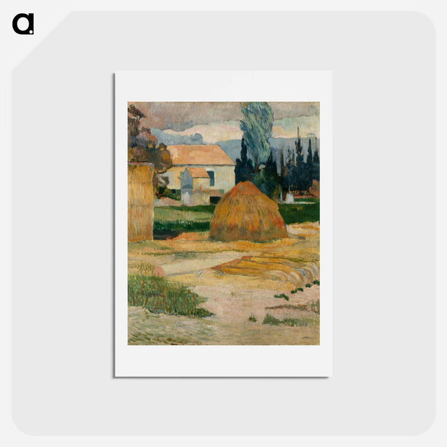 アートポストカード-Landscape near Arles - ポール ゴーギャン Postcard.