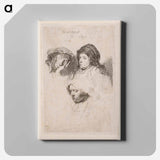 Three Heads of Women, One Asleep - Rembrandt van Rijn Canvas.