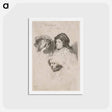 アートポストカード-Three Heads of Women, One Asleep - レンブラント ファン レイン Postcard.