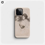 Three Heads of Women, One Asleep - Rembrandt van Rijn Phone Case.