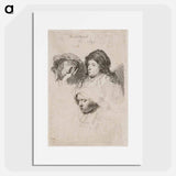 アートポスター-Three Heads of Women, One Asleep - レンブラント ファン レイン Poster.