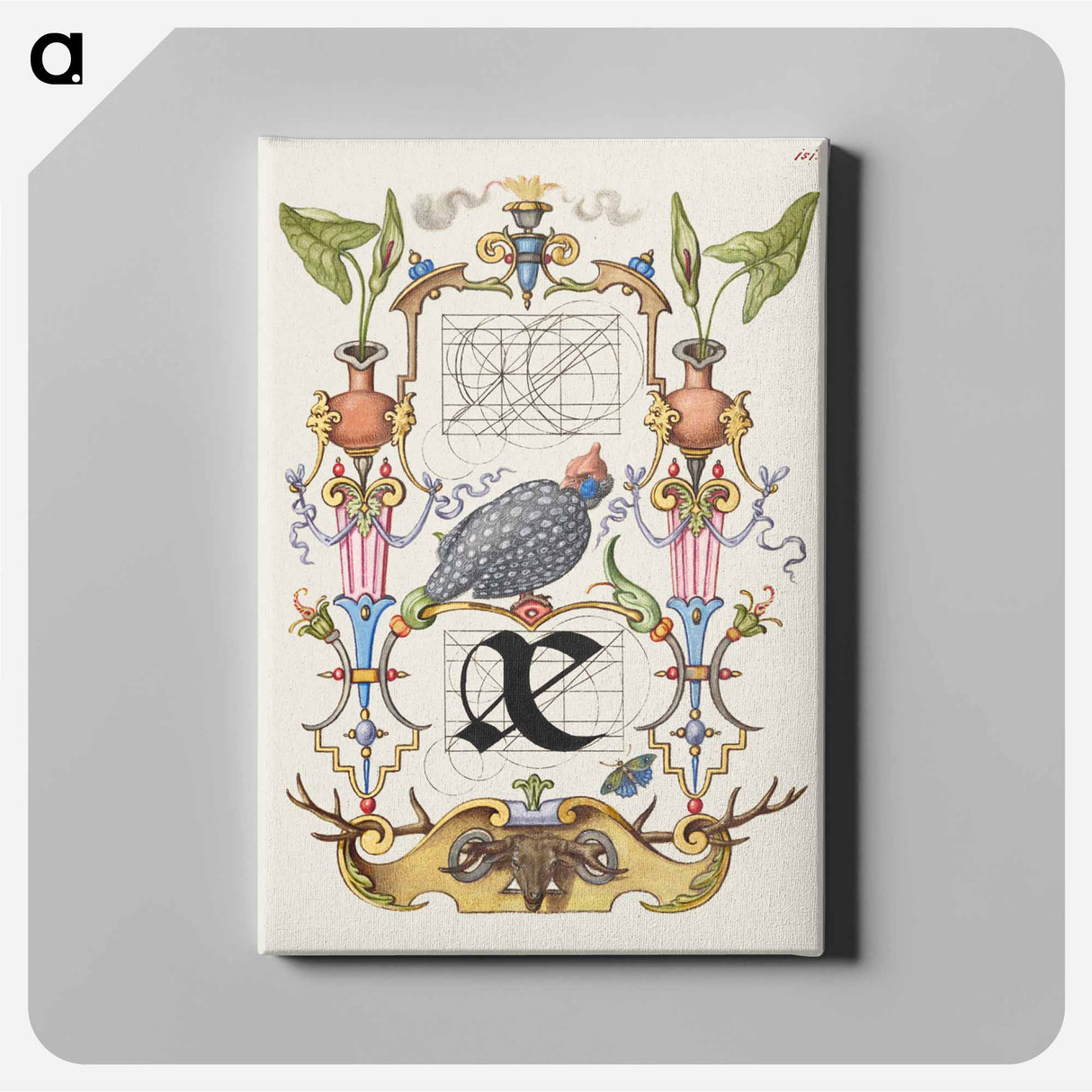 アートパネル-Guide for Constructing the Ligature ae from Mira Calligraphiae Monumenta
 - 書道のお手本 Canvas.