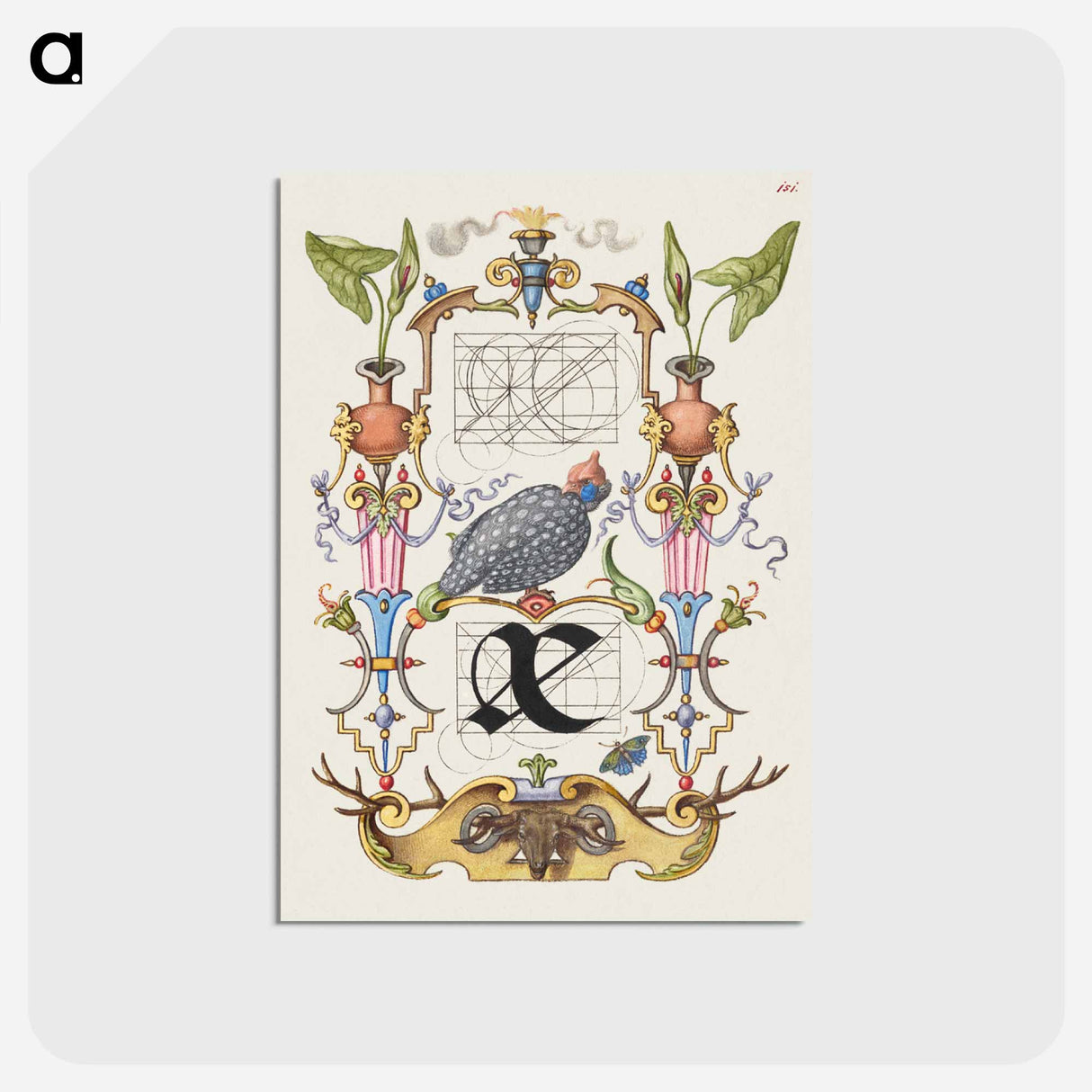 アートポストカード-Guide for Constructing the Ligature ae from Mira Calligraphiae Monumenta
 - 書道のお手本 Postcard.