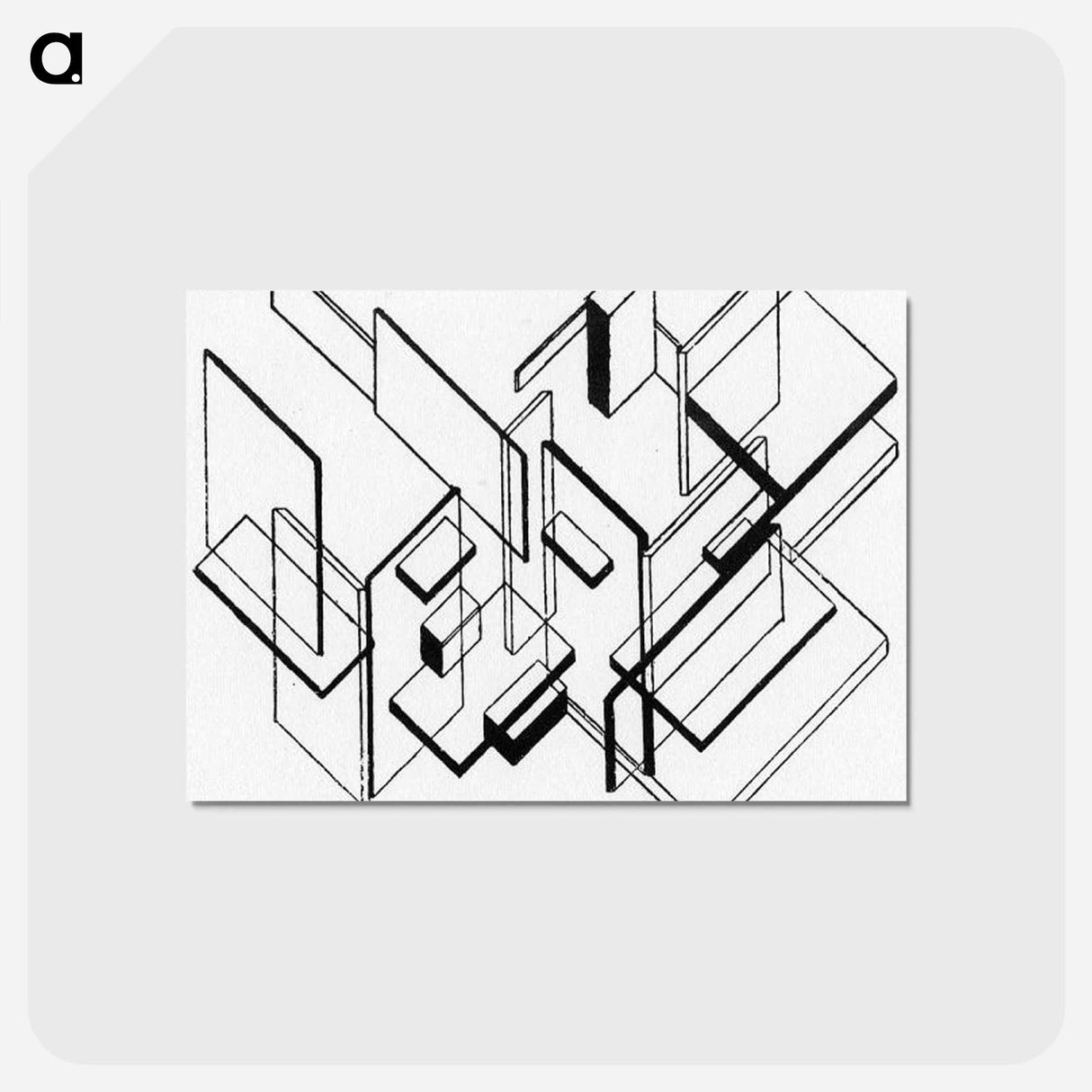 アートポストカード-Architectural Analysis - テオ ファン ドゥースブルフ Postcard.