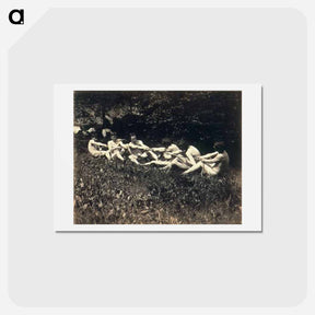 アートポストカード-Male Nudes in a Seated Tug of War - トーマス エイキンズ Postcard.