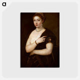 Girls in Furs (Portrait of a woman) - ティツィアーノ ヴェチェッリオ Postcard.