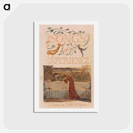 アートポストカード-Songs of Innocence and of Experience, Plate 33, Experience Title Page - ウィリアム ブレイク Postcard.