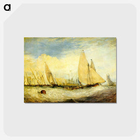 アートポストカード-East Cowes Castle, the seat of J.Nash, Esq. the Regatta beating to windward - ウィリアム ターナー Postcard.