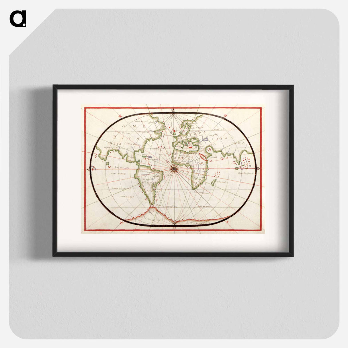 Portolan atlas of the Mediterranean Sea, western Europe, and the northwest coast of Africa - アンティーク地図 Poster.