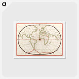 アートポストカード-Portolan atlas of the Mediterranean Sea, western Europe, and the northwest coast of Africa - アンティーク地図 Postcard.