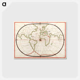 アートポストカード-Portolan atlas of the Mediterranean Sea, western Europe, and the northwest coast of Africa - アンティーク地図 Postcard.