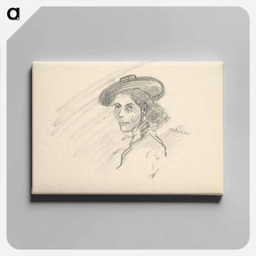 アートパネル-A woman in a hat - アーノルド ピーター ワイズ クビンチャン Canvas.