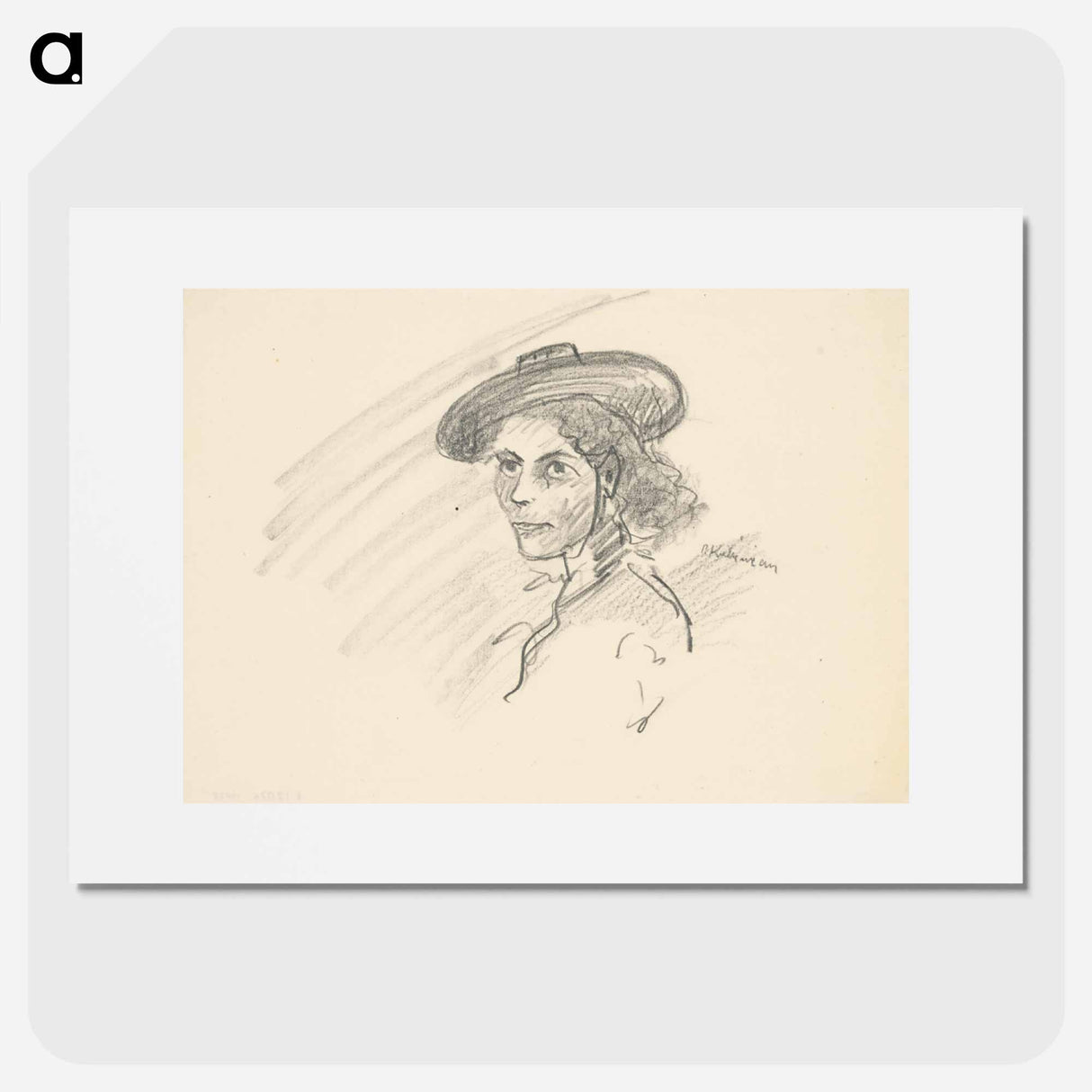 A woman in a hat - アーノルド ピーター ワイズ クビンチャン Poster.