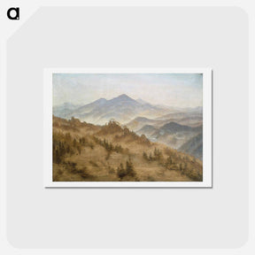 アートポストカード-Landscape with the Rosenberg in the Bohemian Mountains - カスパー ダーヴィト フリードリヒ Postcard.