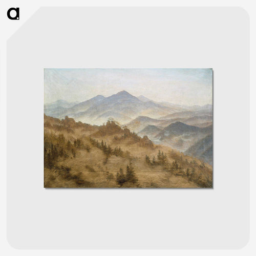 ボヘミア山地のローゼンベルクを望む風景 - カスパー ダーヴィト フリードリヒ Postcard.