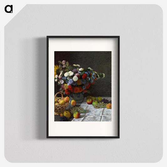 Still Life with Flowers and Fruit Poster.