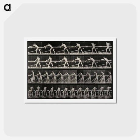 アートポストカード-Carpenter Planing a Board
 - エドワード マイブリッジ Postcard.