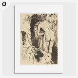 アートポスター-Nude Woman Standing, Drying Herself - エドガー ドガ Poster.