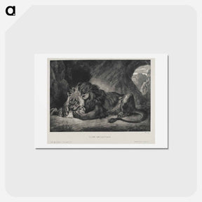 アートポストカード-Lion of the Atlas - ウジェーヌ ドラクロワ Postcard.