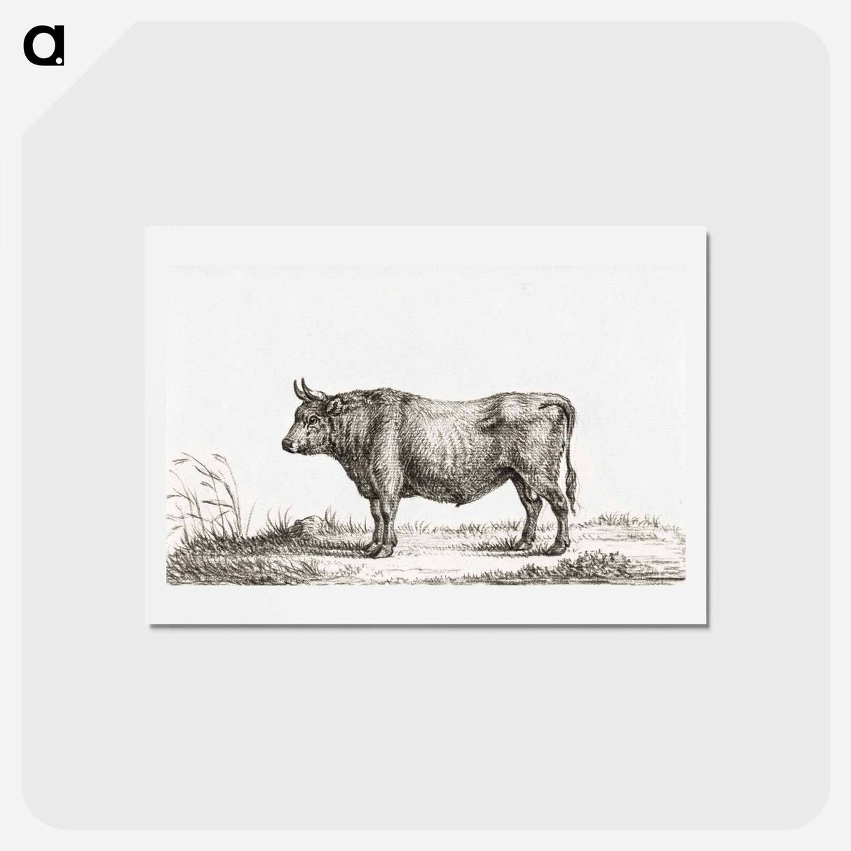 アートポストカード-Standing bull - ジャン ベルナール Postcard.