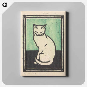アートパネル-Zittende kat met gesloten ogen - ユリー デ フラーハ Canvas.