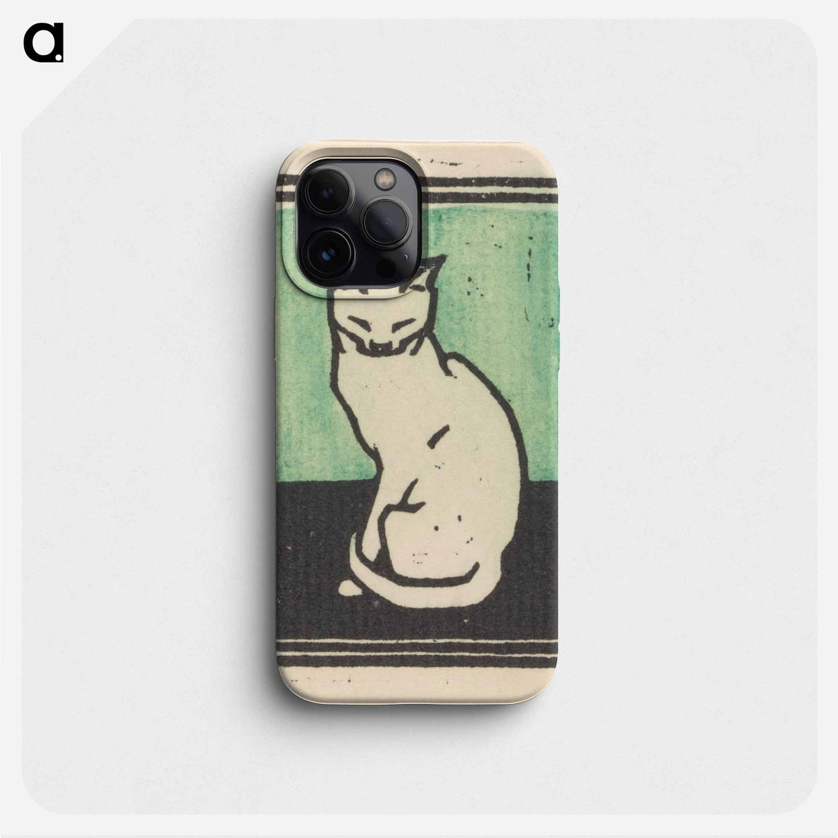 Zittende kat met gesloten ogen - ユリー デ フラーハ Phone Case.