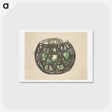 アートポストカード-Basket from Momoyogusa–Flowers of a Hundred Generations - 神坂 雪佳 Postcard.