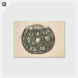 アートポストカード-Basket from Momoyogusa–Flowers of a Hundred Generations - 神坂 雪佳 Postcard.