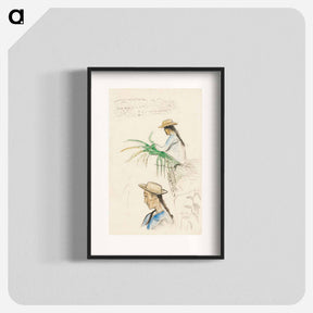 アートポスター-Sketches of Figures, Pandanus Leaf, and Vanilla Plant - ポール ゴーギャン Poster.