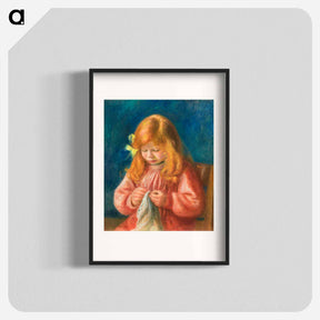アートポスター-Jean Renoir Sewing - ピエール オーギュスト ルノワール Poster.