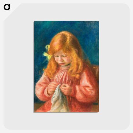 アートポストカード-Jean Renoir Sewing - ピエール オーギュスト ルノワール Postcard.