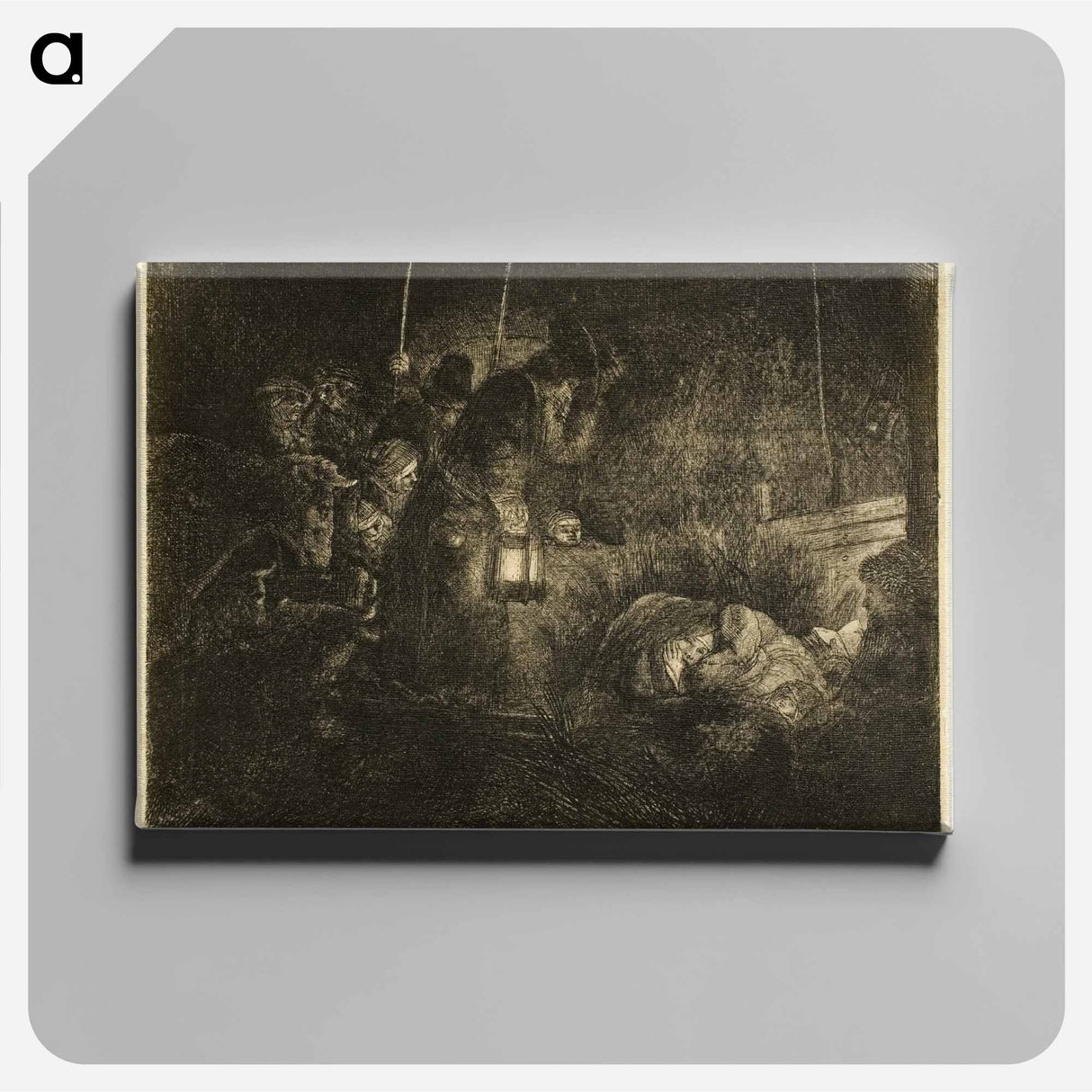 The Adoration of the Shepherds - Rembrandt van Rijn Canvas.