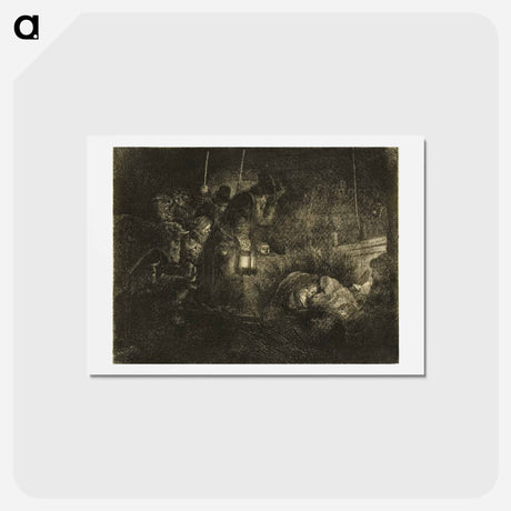 アートポストカード-The Adoration of the Shepherds - レンブラント ファン レイン Postcard.